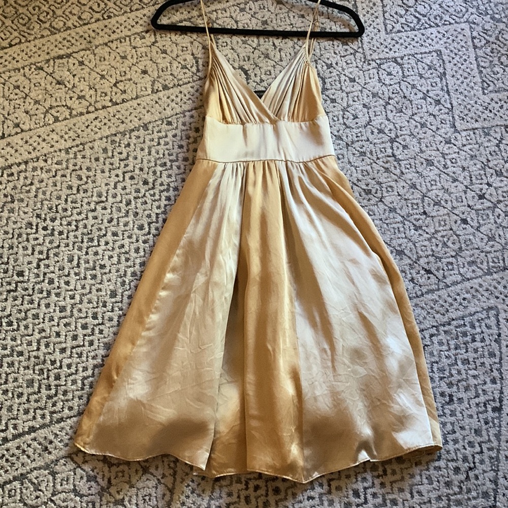 Vintage Arden B 100% silk gold dress size 6